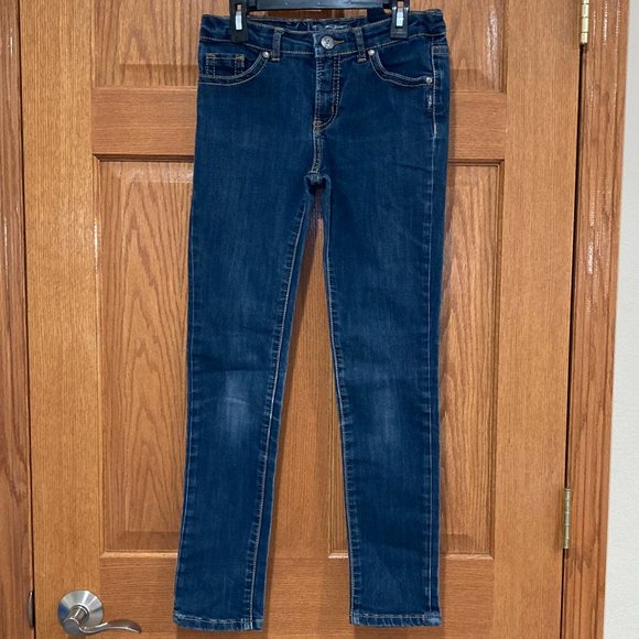 SILVER SASHA Girl's 14 Skinny Jeans Medium Wash Adjustable Waist Blue Denim - Picture 2 of 9